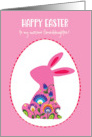 Happy Easter Eggs with Folklore Bunny Pastel Pink Custom card