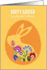 Happy Easter Eggs with Folklore Bunny Orange Yellow Custom card