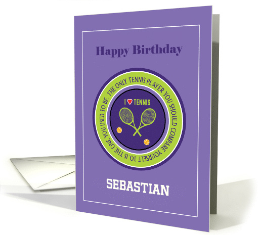 For Any Name Birthday Tennis Custom Text card (1670110)