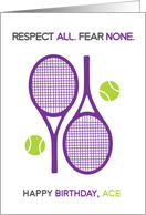 Birthday Tennis with Two Rackets card