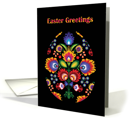 Folklore Easter Greetings with Easter Egg Pisanka card (1671744)