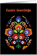 Folklore Easter Greetings with Easter Egg Pisanka card