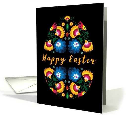 Folklore Happy Easter Greetings with Easter Egg Pisanka card (1671754)