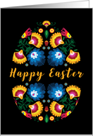 Folklore Happy Easter Greetings with Easter Egg Pisanka card