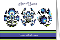 Happy Easter Eggs with Folklore Motif Custom card