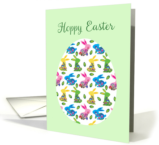 Hoppy Easter Eggs with Folklore Bunnies Minty card (1671768)