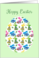 Hoppy Easter Eggs with Folklore Bunnies Minty card