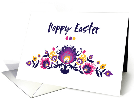 Happy Easter Beautiful Purple Single Folklore Composition card