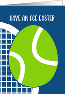 Have an Ace Easter Tennis Racket and Tennis Egg Ball Blue card