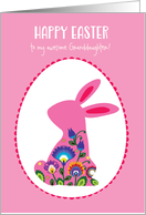 Happy Easter Eggs with Folklore Bunny Pastel Pink Custom card