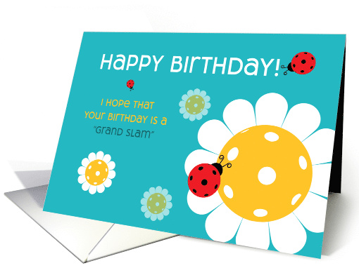Birthday for Pickleball Player Grand Slam in Turquoise card (1674662)