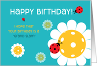 Birthday for Pickleball Player Grand Slam in Turquoise card