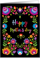 For Mother Awesome Folklore Flowers on Black card