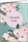 General Thank You Watercolor Pink Roses Illustration card