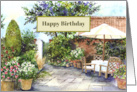 Birthday General Fine Art Terrace of Manor House York Watercolor card