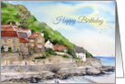 Birthday General Fine Art Runswick Bay England Watercolor card