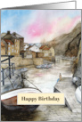 Birthday General Fine Art Landscape Staithes England Watercolor card