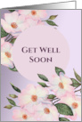 Get Well Soon Watercolor Pink Roses Botanical Illustration card