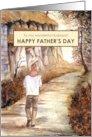 For Husband from Wife on Father’s Day Autumn Trail Watercolor card