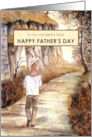 For Dad from Daughter on Father’s Day Autumn Trail Watercolor card