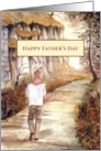 General Father’s Day Autumn Trail Watercolor Painting card