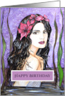 General Birthday Fine Art Lake Fairy Watercolor Painting card