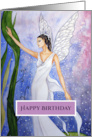 General Birthday Fine Art Lotus Fairy Watercolor Painting card