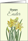 General Happy Easter Yellow Daffodils Watercolor Illustration card