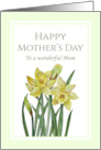 For Mum on Mother’s Day Watercolor Yellow Daffodils Illustration card
