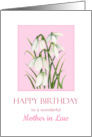 For Mother in Law on Birthday Watercolor Snowdrops Bloom Painting card