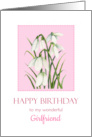 For Girlfriend on Birthday Watercolor Snowdrops Bloom Painting card