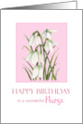 For Nurse on Birthday Watercolor Snowdrops Painting card