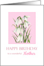 For Mother on Birthday Watercolor Snowdrops Painting card