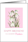 For Partner on Birthday Watercolor Snowdrops Painting card