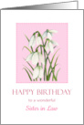 For Sister in Law on Birthday Watercolor Snowdrops Painting card