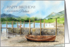 For Partner on Birthday Watercolor Derwentwater Lake England card