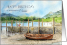 For Cousin on Birthday Watercolor Derwentwater Lake England card