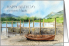 For Uncle on Birthday Watercolor Derwentwater Lake England card