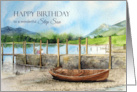 For Step Son on Birthday Watercolor Derwentwater Lake England card