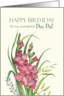 For Pen Pal on Birthday Watercolor Warm Peachy Gladioli Illustration card