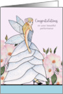 Congratulations on Performance Fairy Princess Watercolor Illustration card