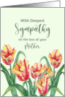 Sympathy on Loss of Mother Watercolor Yellow Parrot Tulips Painting card