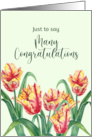 General Congratulations Watercolor Yellow Tulips Flower Painting card