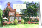 Thank You for Homestay Family The Manor House York Watercolor Painting card