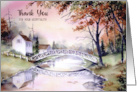 Thank You for Your Hospitality Arched Bridge Maine Landscape Painting card