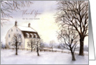Thank You for The Lovely Weekend Winter in New England Painting card