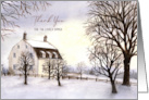 Thank You for The Lovely Dinner Winter in New England Painting card
