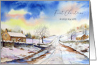 First Christmas in Your New Home Wintery Lane Landscape Painting card