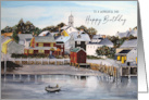For Dad on Birthday Portsmouth Harbor Landscape Painting card