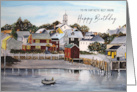 For Best Friend on Birthday Portsmouth Harbor Landscape Painting card